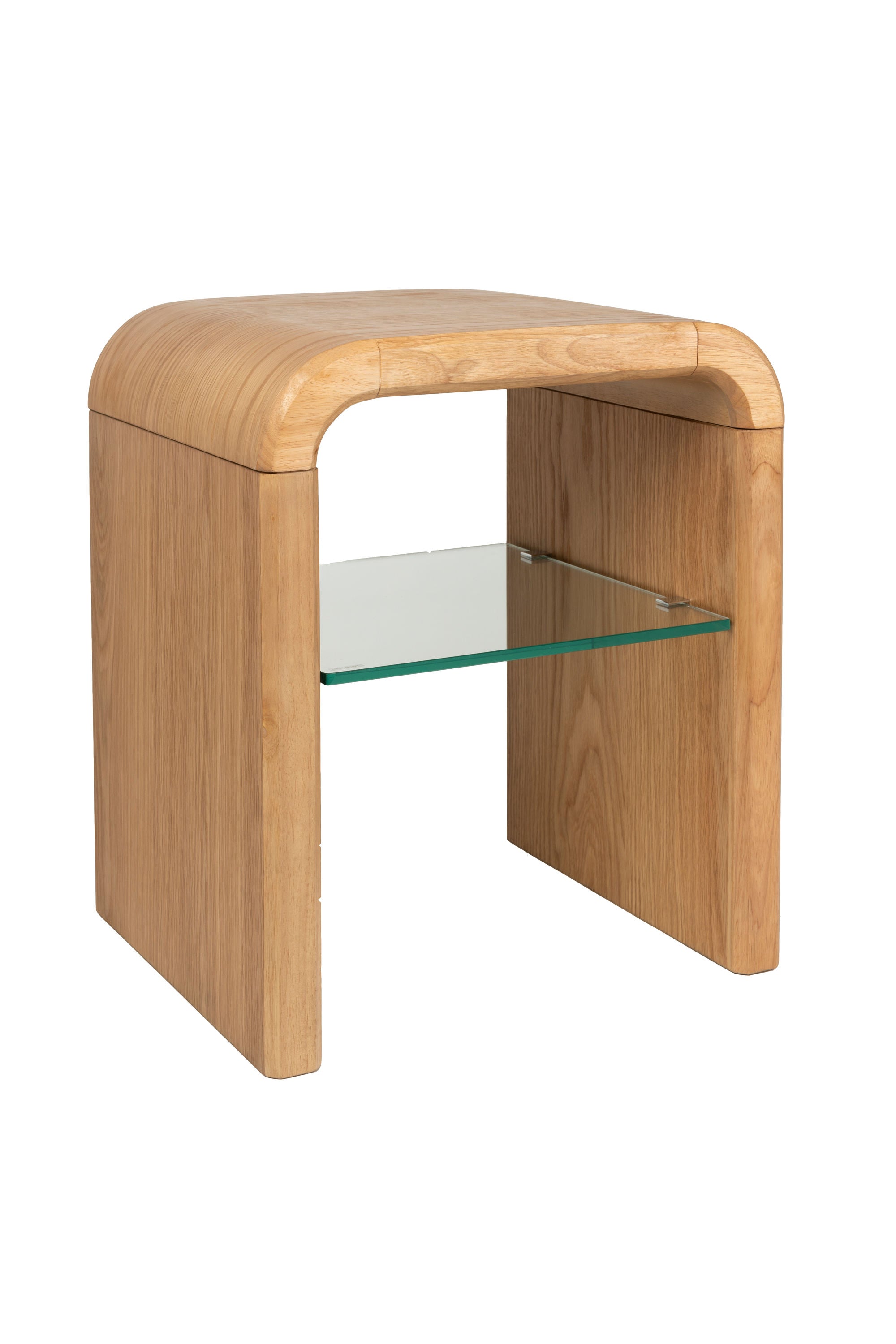 Zuiver Brave Curved Natural Oak Wood Side Table